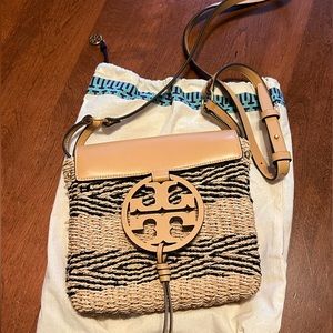 Tory Burch Miller Straw Cross Body bag